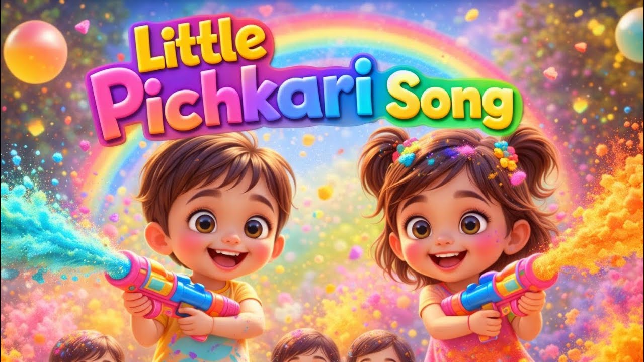 Little Pichkari Song 🌈💦 | Happy Holi Kids Song | Toddler Color Learning Rhyme