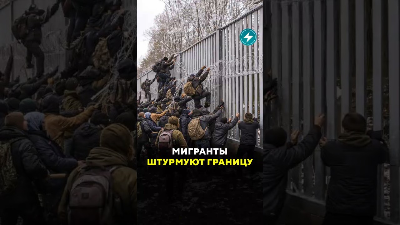 Мигранты штурмуют границу / Новости #граница #шенген #ес #европа #эмиграция #мигранты #штурм