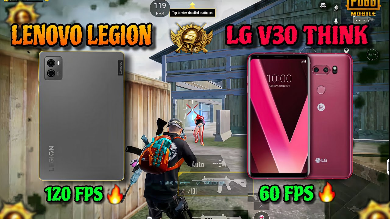 LENOVO LEGION TAB 120 FPS 🔥 LG V30 THINK 60 FPS 🥵 PUBG TEST 2025 💫 