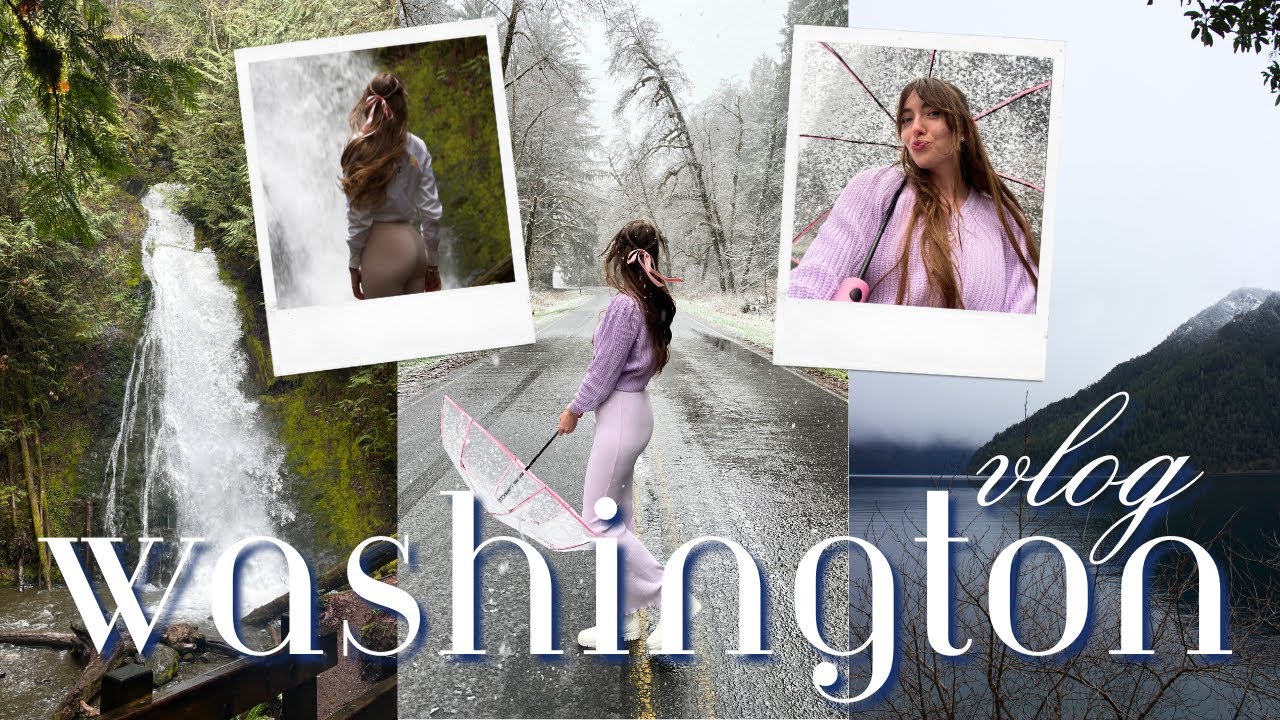 a cozy washington vlog: exploring nature, seeing a waterfall, going to forks 🌲🪵❄️