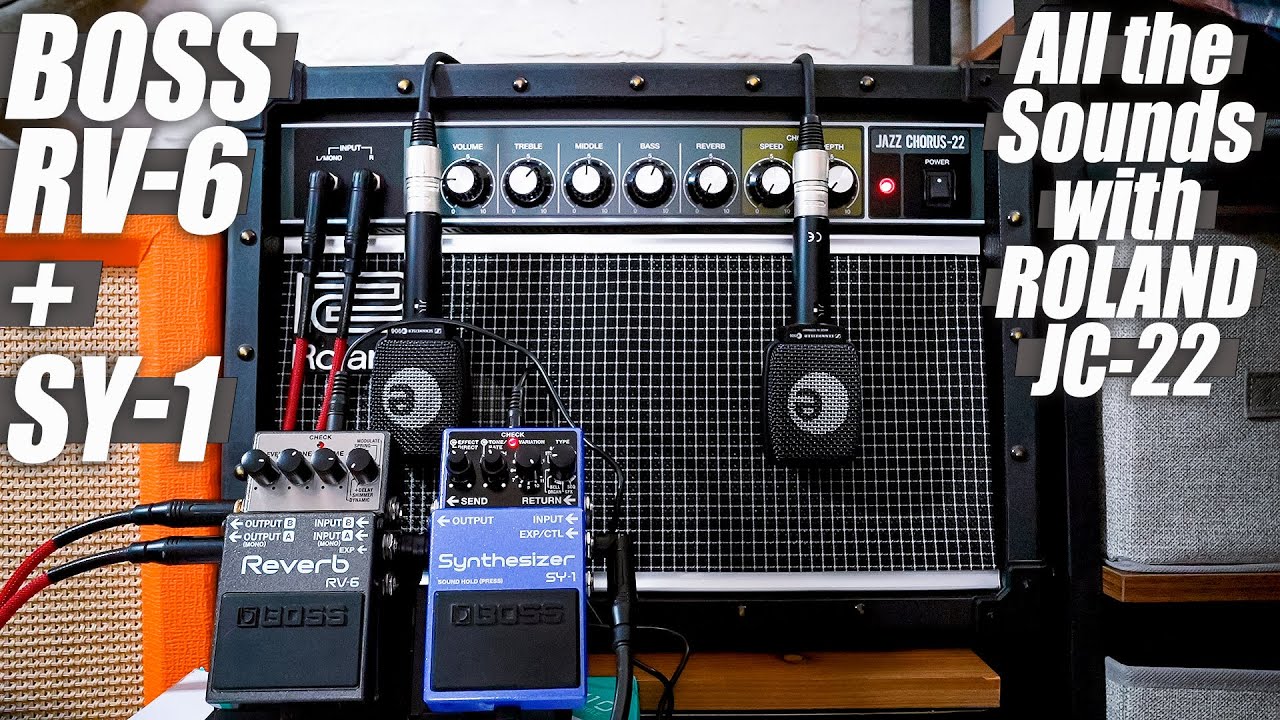 BOSS RV-6 Reverb + SY-1 Synthesizer | ROLAND JC-22 Amp // ALL SOUNDS IN STEREO