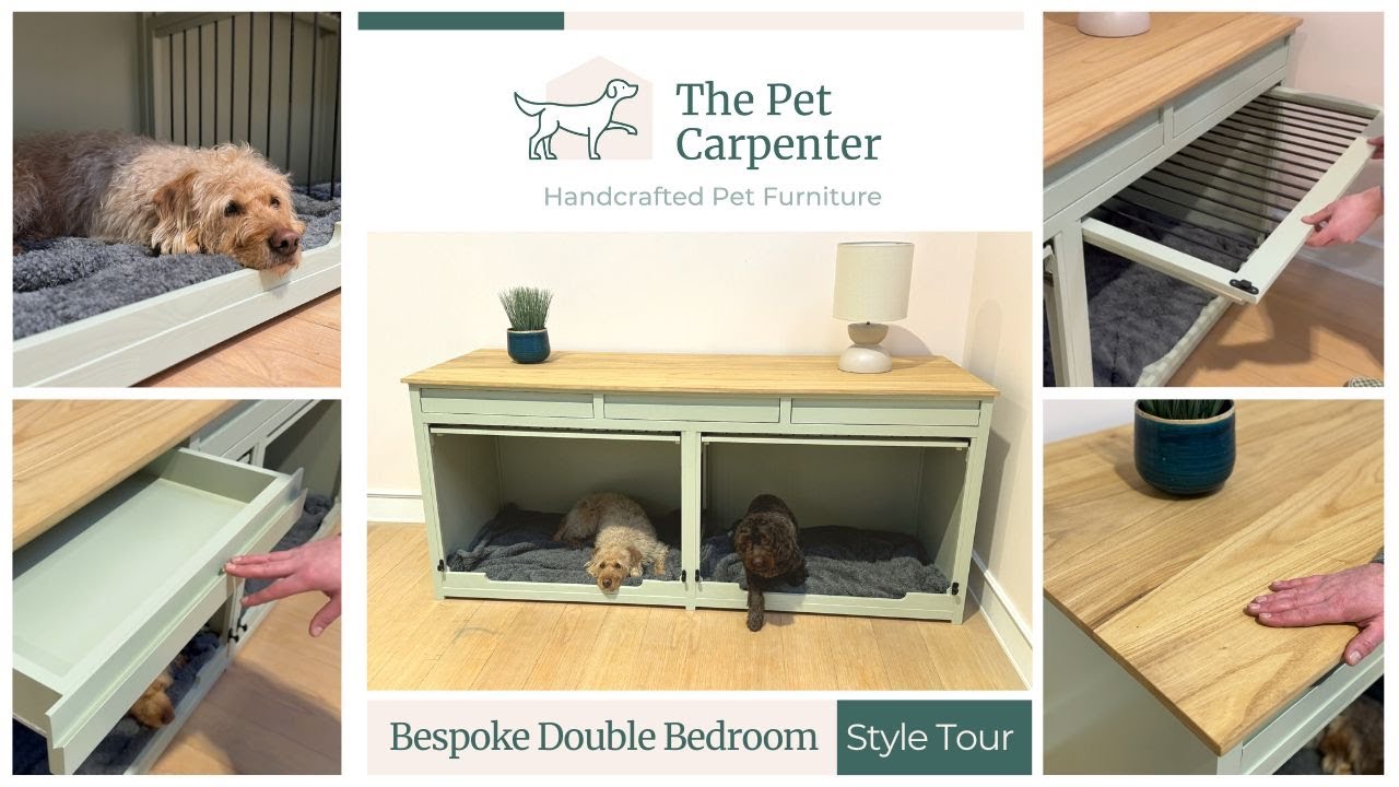 Bespoke Large Dog Crate Furniture with Up and Over Doors