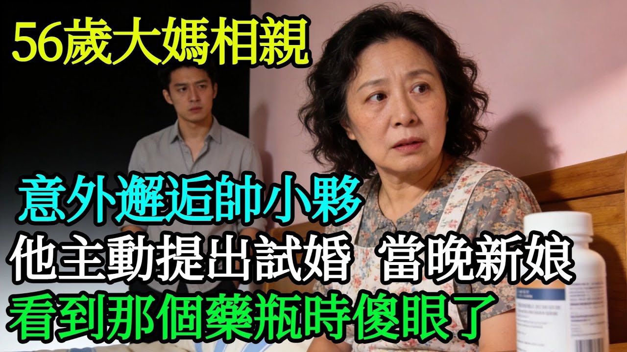 56歲大媽相親，意外邂逅帥小夥，他主動提出試婚，當晚新娘看到那個藥瓶時傻眼了#奇聞#故事#完結文