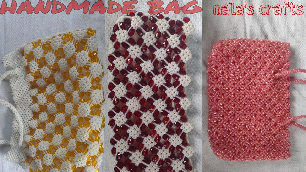 পুঁথির তৈরি ব্যাগ\\handmade bag\\বেতি দিয়ে তৈরি ব্যাগ \\beautiful handbag tutorial