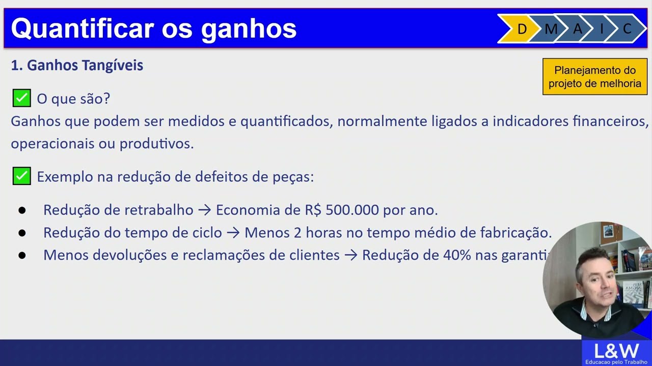 Quantificar os ganhos em um projeto de Melhoria