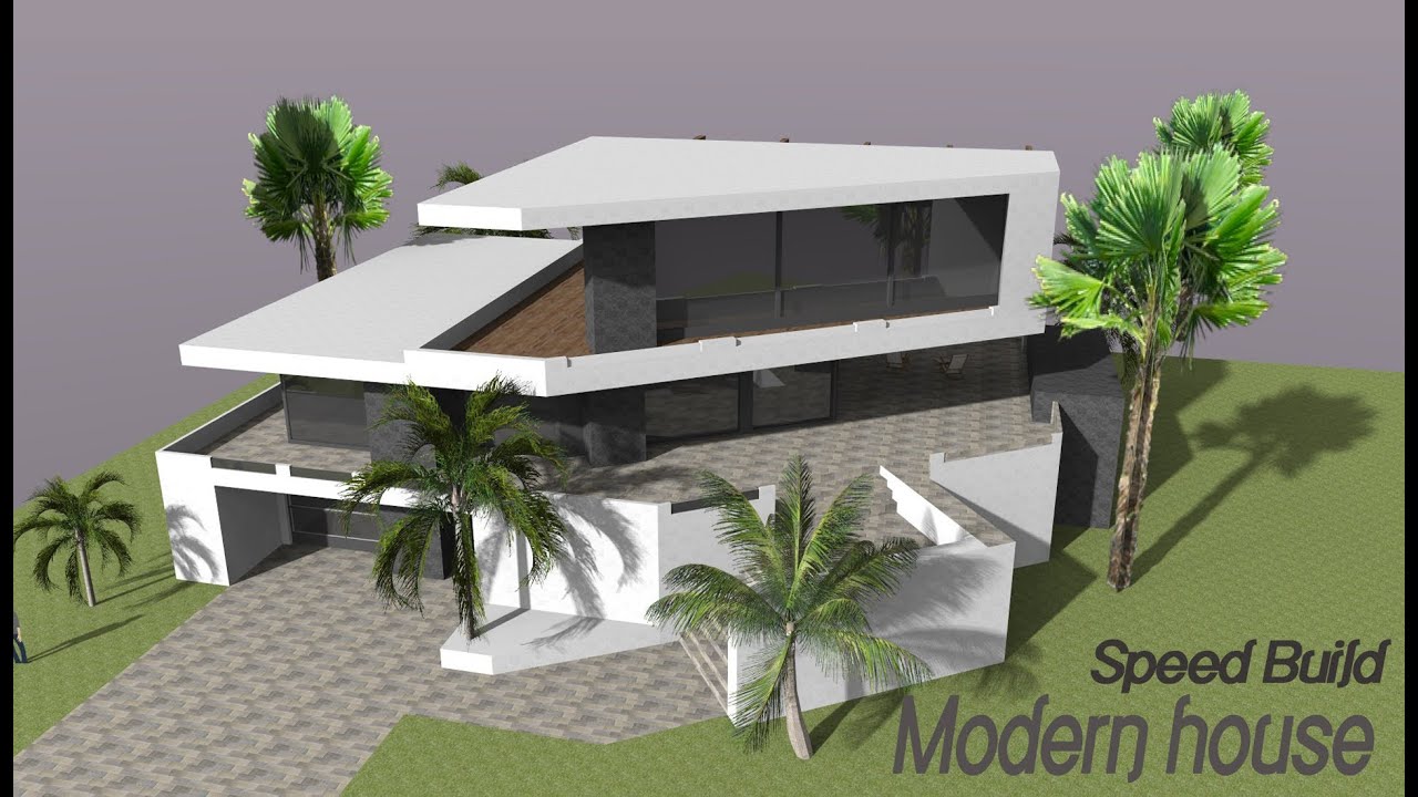 Google Sketchup Speed Building - Modern house