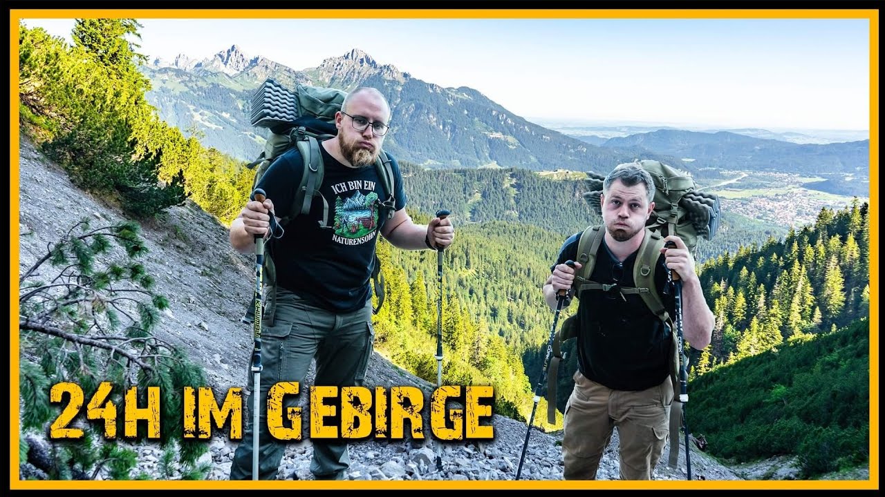 24h Overnighter im Gebirge ⚠️ Nicht nachmachen ⚠️ Übernachtung am Berghang - Outdoor Bushcraft