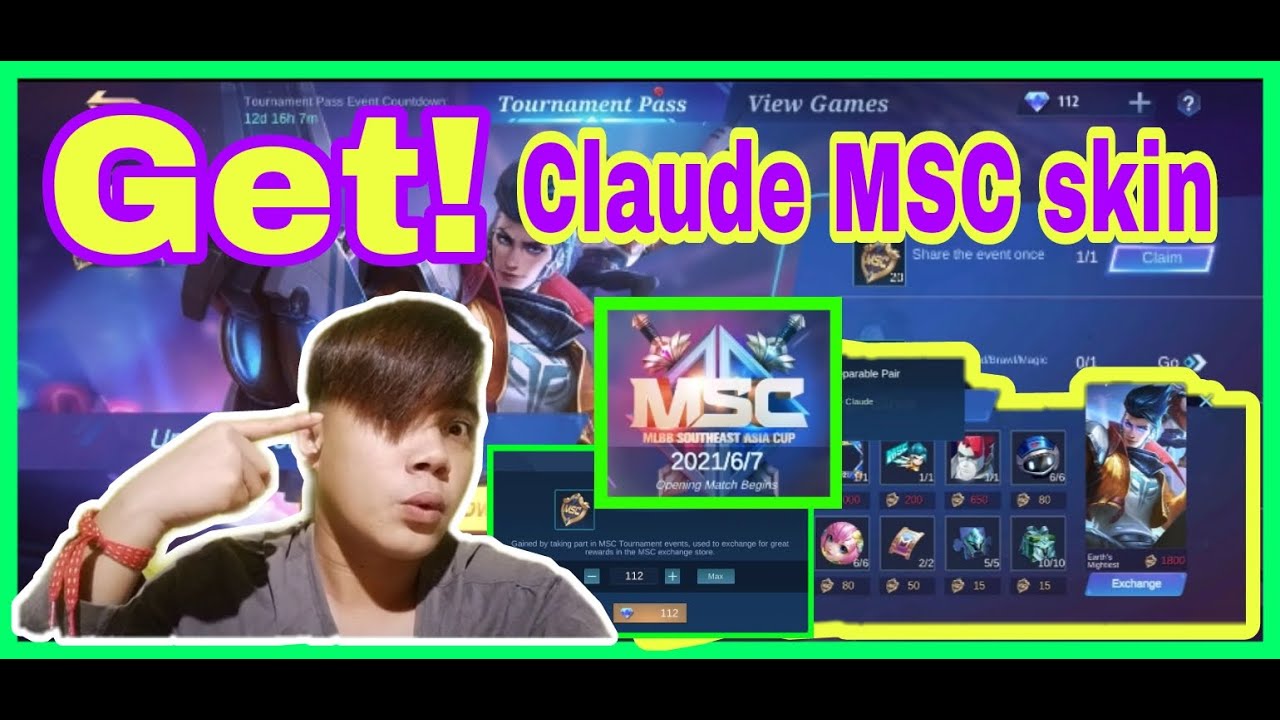 MSC 2021, GET CLAUDE MSC SKIN UPGRADE TOURNAMENT PASS, CLAIM YOURS NOW! BANGKAWA TV 2021