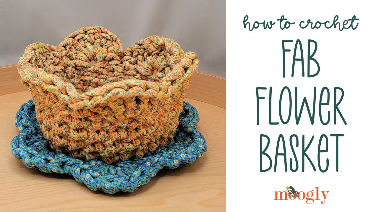 How to Crochet: Fab Flower Basket (Left Handed)