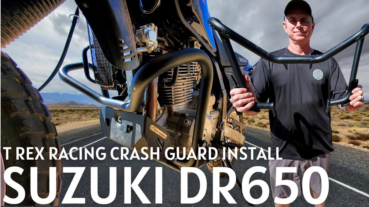 Suzuki DR650 2023 года — установка защитного кожуха T Rex Racing