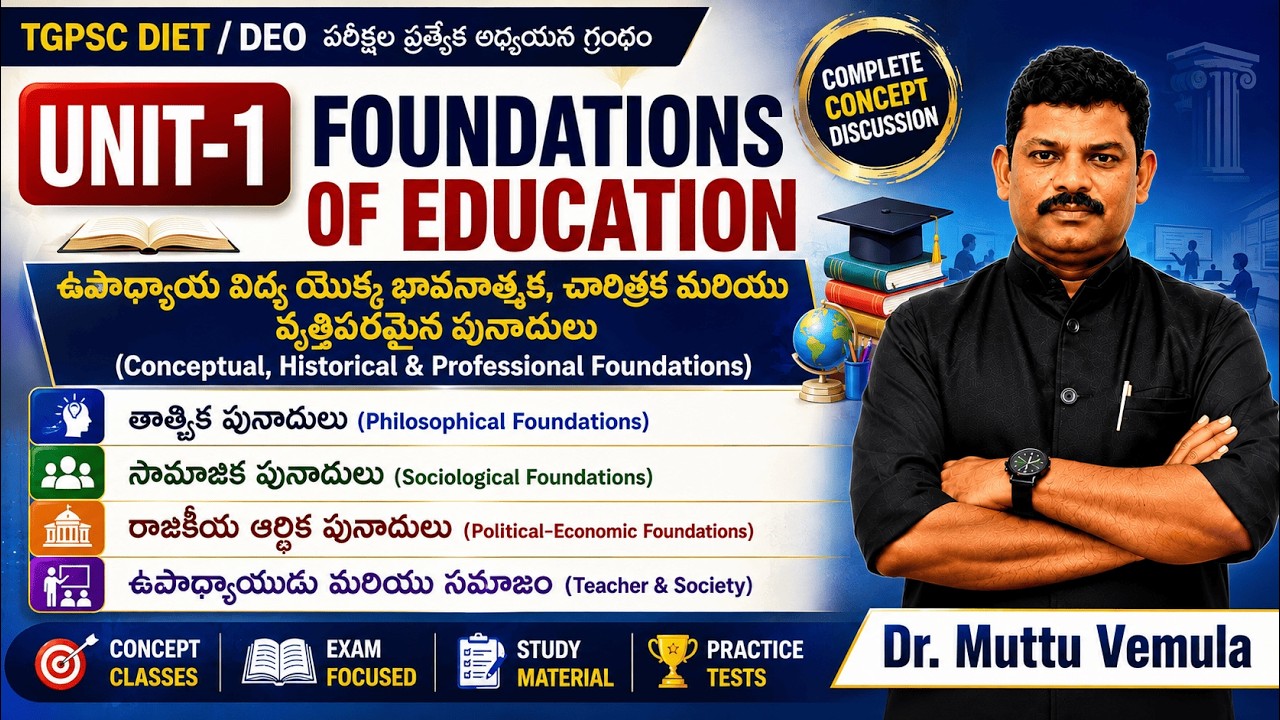 Unit-1 Foundations of Education | Philosophical, Sociological,  | Dr.Muttu vemula