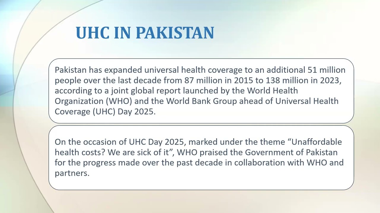 Topic: Universal Health CoveragePresenter: Dr Ayesha AminPGR FCPS C-MED, IPH.