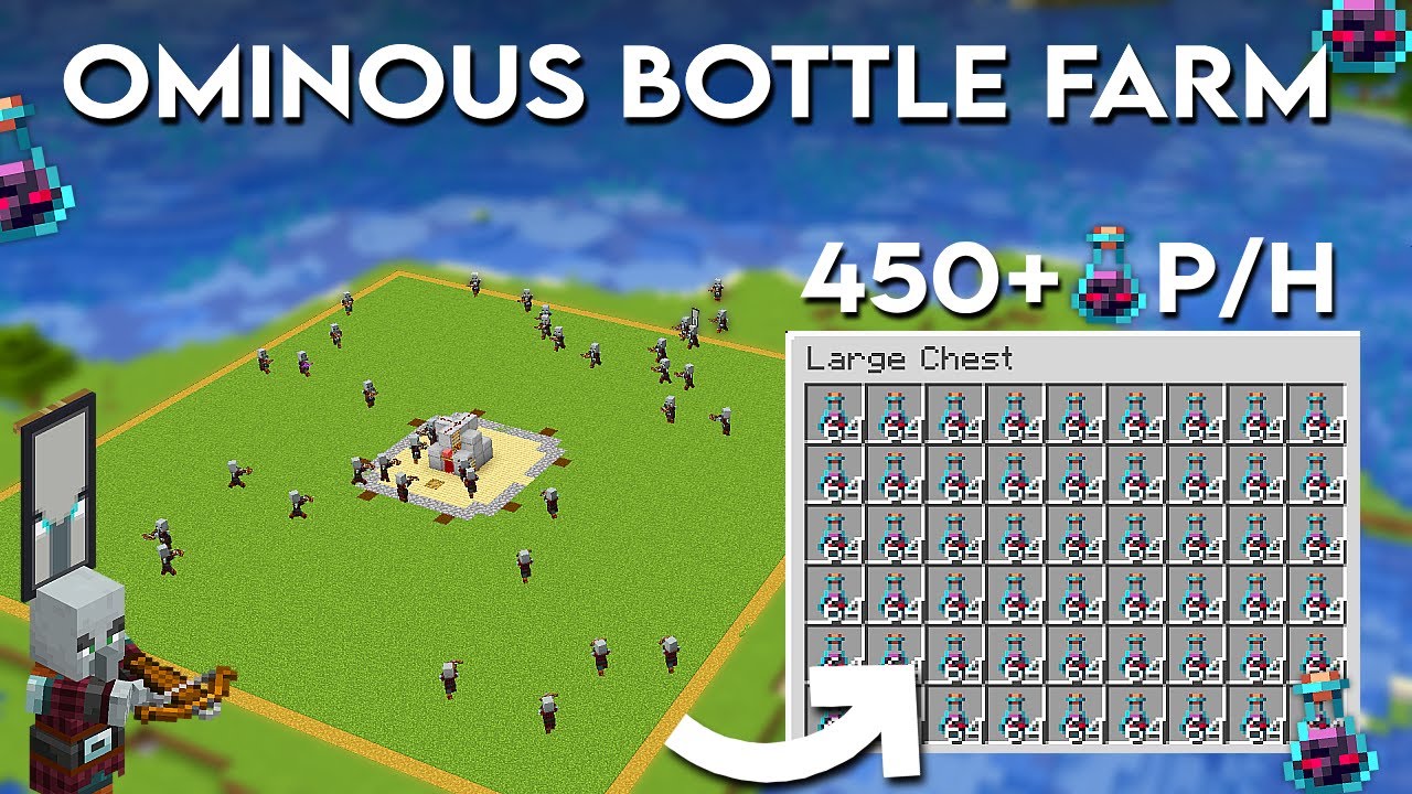 Minecraft EASIEST Ominous Bottle Farm 1.21.11 - 450+ Bottle Per Hour