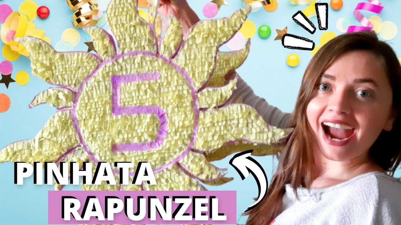 COMO FAZER PINHATA DE ANIVERSARIO NO TEMA RAPUNZEL | Atividade para festa de aniversario.