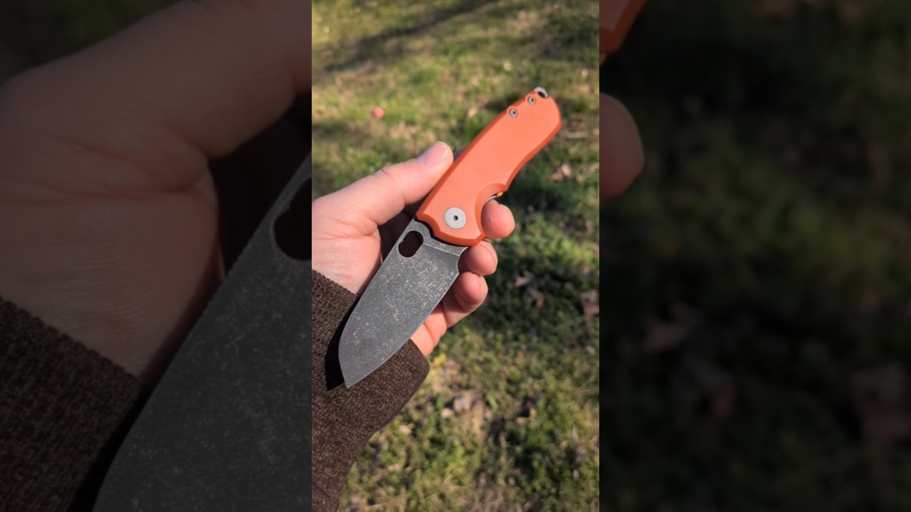 Jesper voxnaes designed F5.5- Orange paper micarta scales & Acid washed M390 blade 