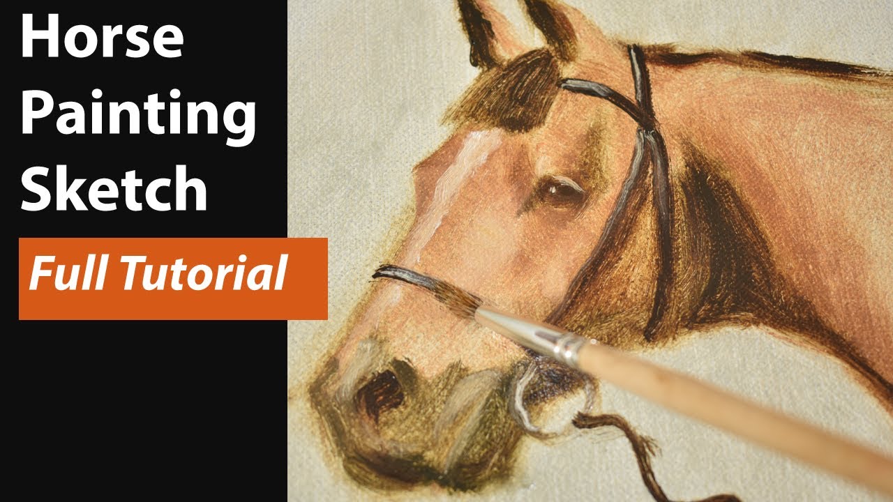 How to Paint Horse Portrait Sketch Step-by-Step Full Tutorial Lesson For Beginners