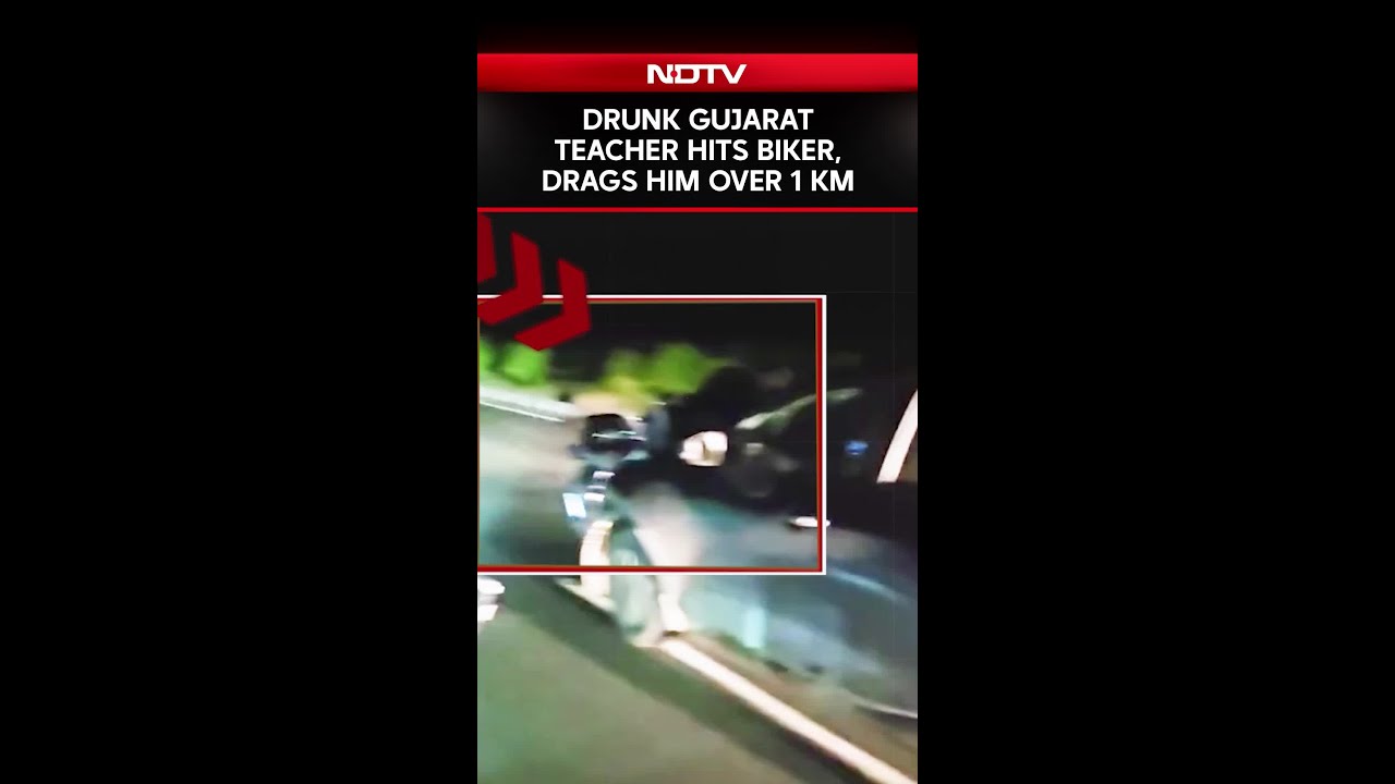 Drunk Teacher Drags Biker For 1.5 km With Car In Gujarat Hit-And-Run