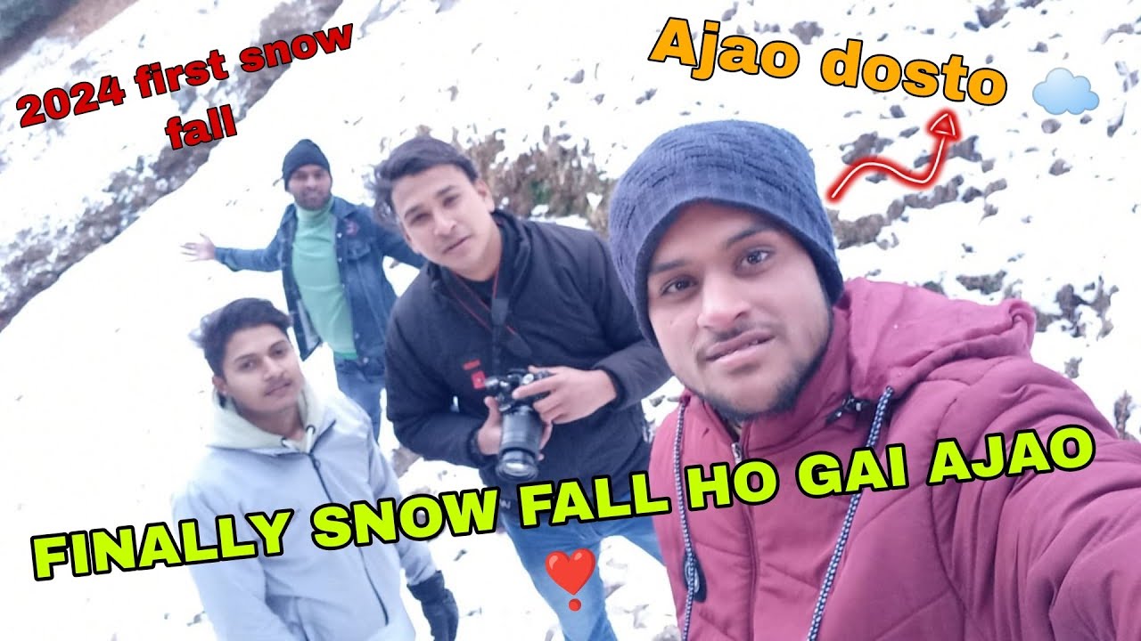 Ajao dosto gir gai barf ☁️ | Dhanaulti snow fall 2024 | mussoorie snow fall 2024| 