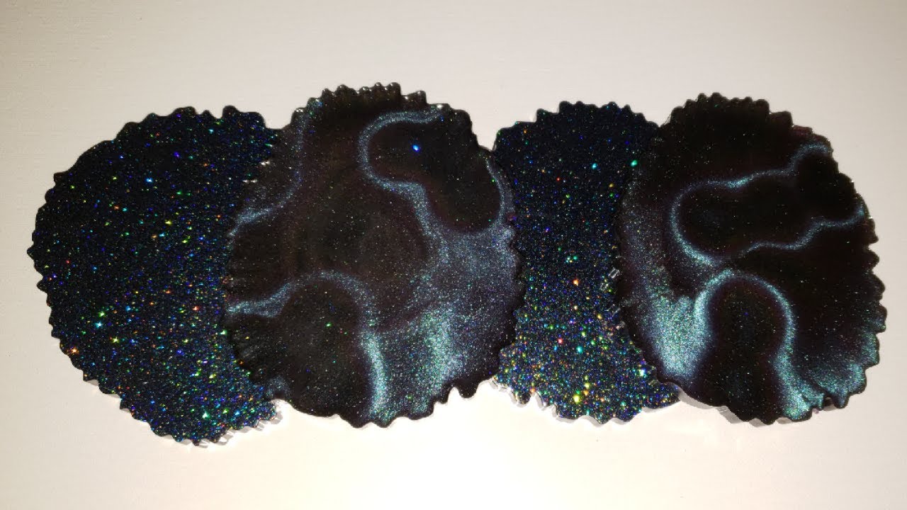 Magnetic pigments in resin / galaxy coasters / resin coasters DIY #withme