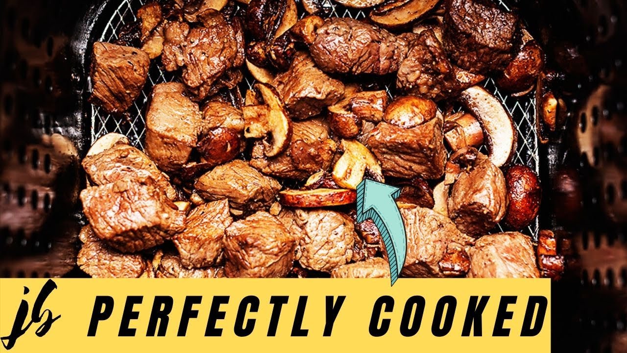 Air Fryer Steak Bites and Mushrooms