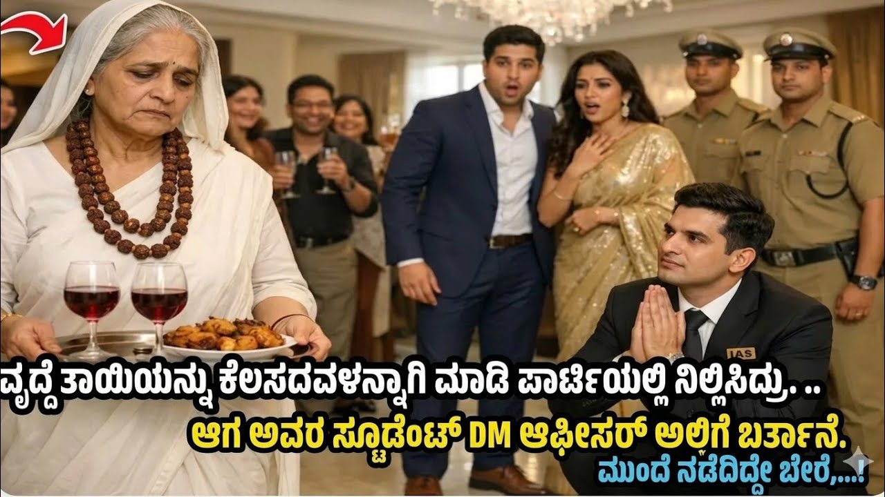 ಹೆತ್ತ ತಾಯಿಯನ್ನು ಪಾರ್ಟಿಯಲ್ಲಿ ಮನೆಕೆಲಸದವಳು ಎಂತ ಅವಮಾನಿಸಿ ಒಡೆಯಲು ಮುಂದಾದ ಮಗ..