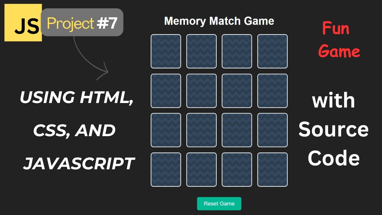 Build a Memory Match Game with HTML, CSS, and JavaScript | Fun Card Flip Game Tutorial