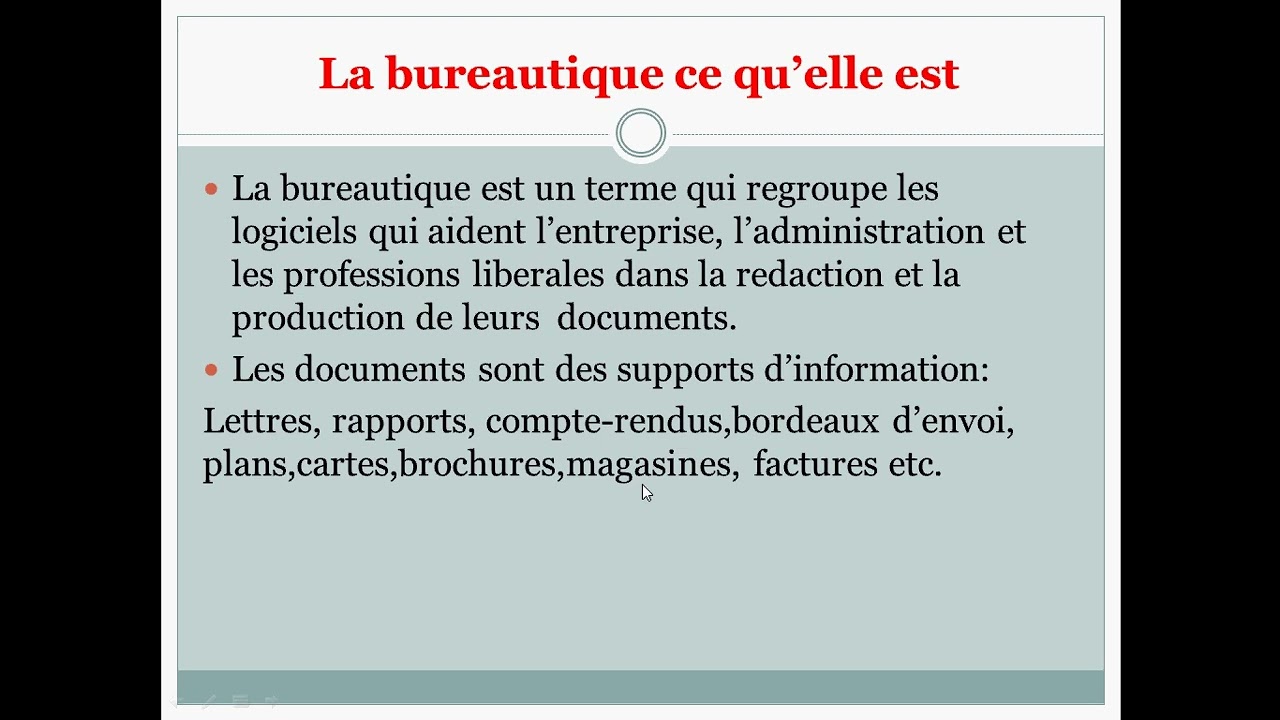 qu'est ce que la bureautique
