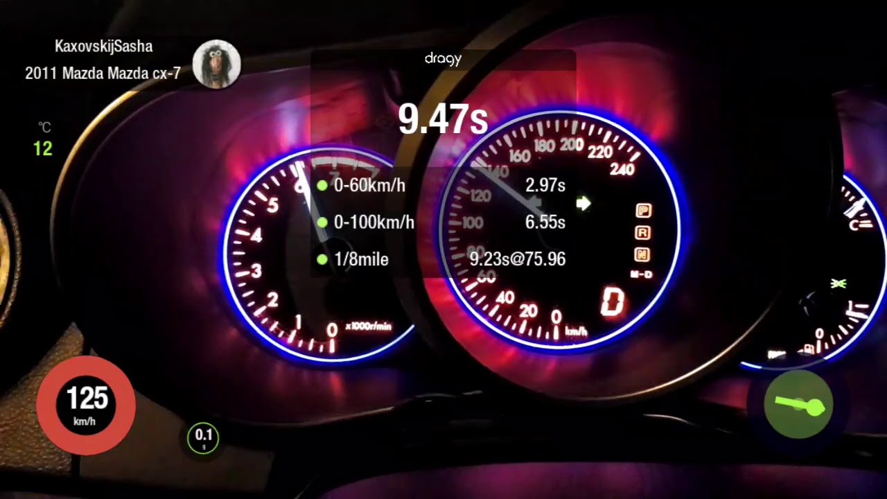 Mazda cx-7~285hp      0-200km/h  Dragy