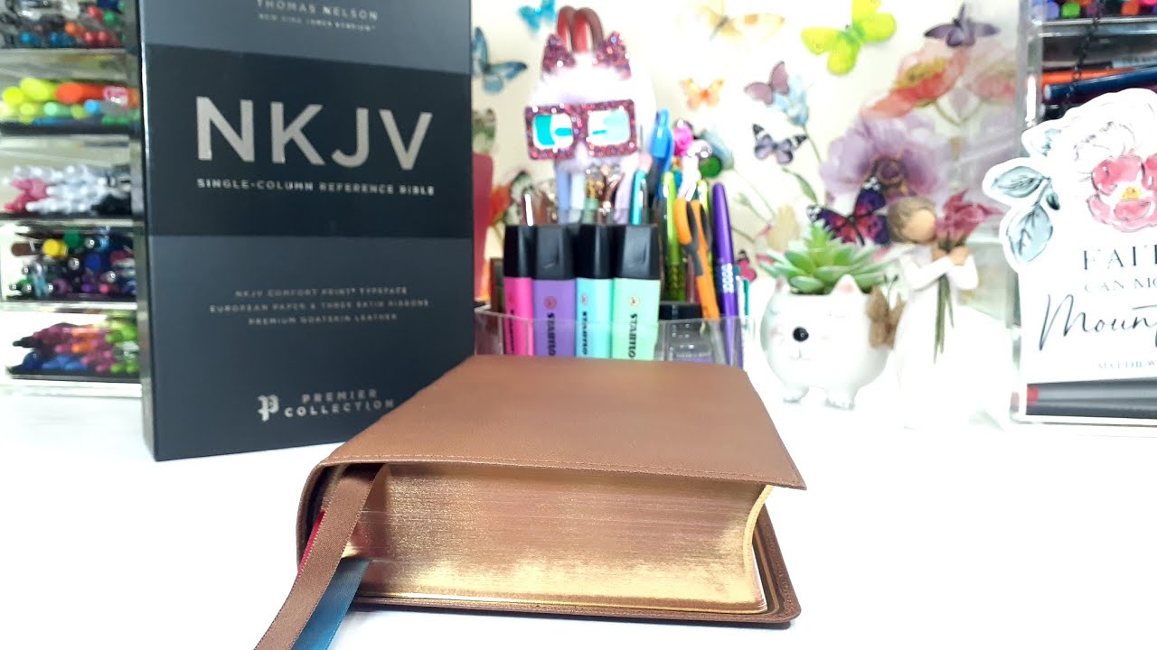 NKJV Single Column Reference Bible Premier Collection @catwoods5499  @thomasnelsoninc