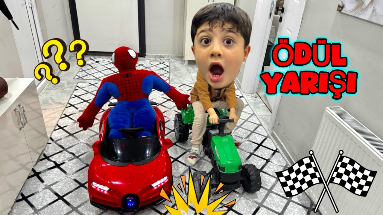 TRAKTÖR VE BUGATTİ AKÜLÜ ARABA YARIŞ YAPIYOR! POYRAZ TRAKTÖRÜ SEÇTİ