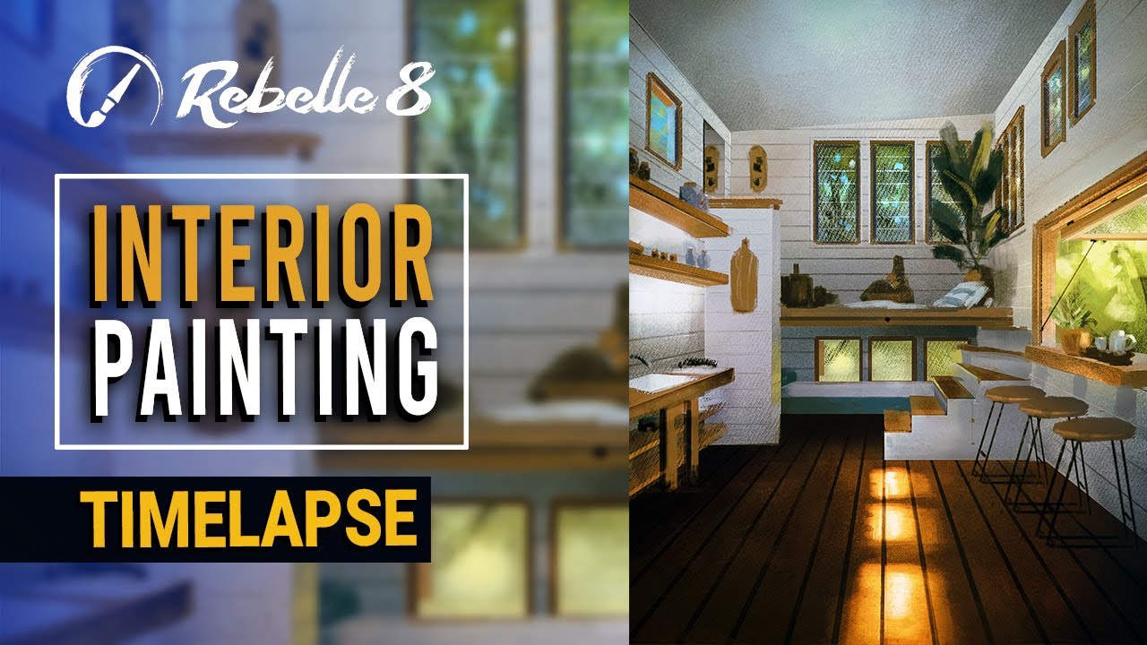 Rebelle 8 Pro - Interior Painting Using Pastels -  Sketch to  Final