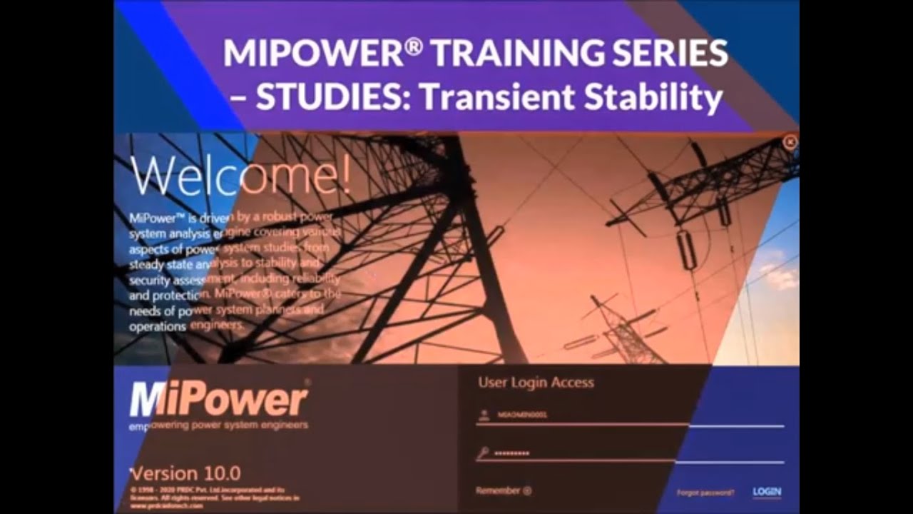 MiPower Training Video # 3 : Transient Stability Study (TSS)