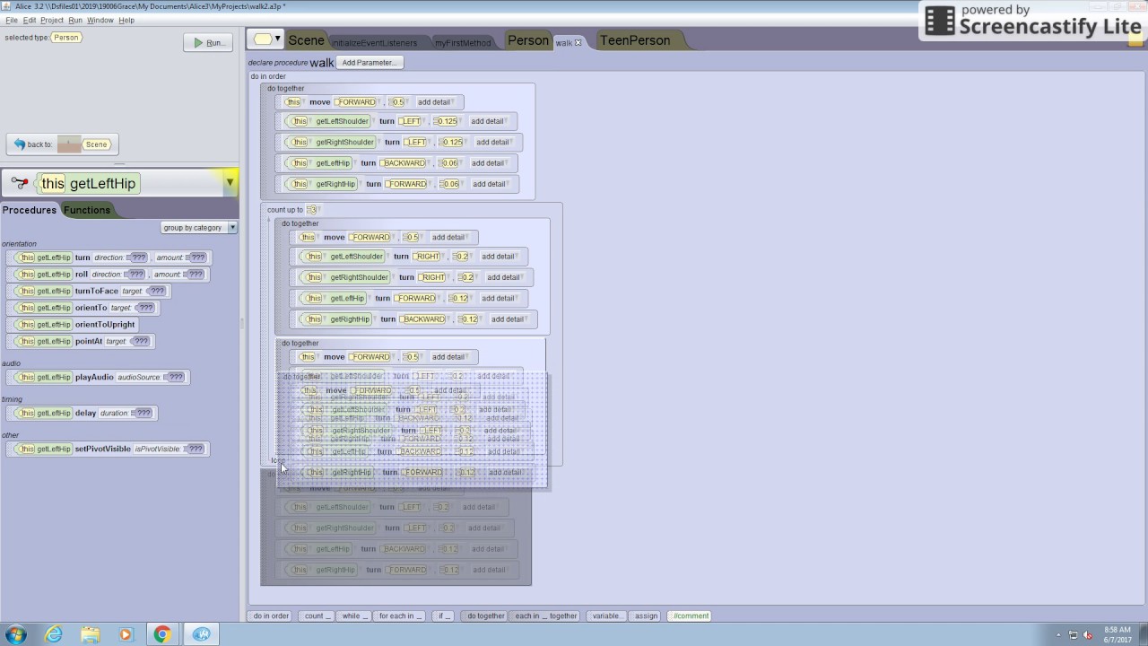 How To Make a Person Walk in Alice 3_Anabelle