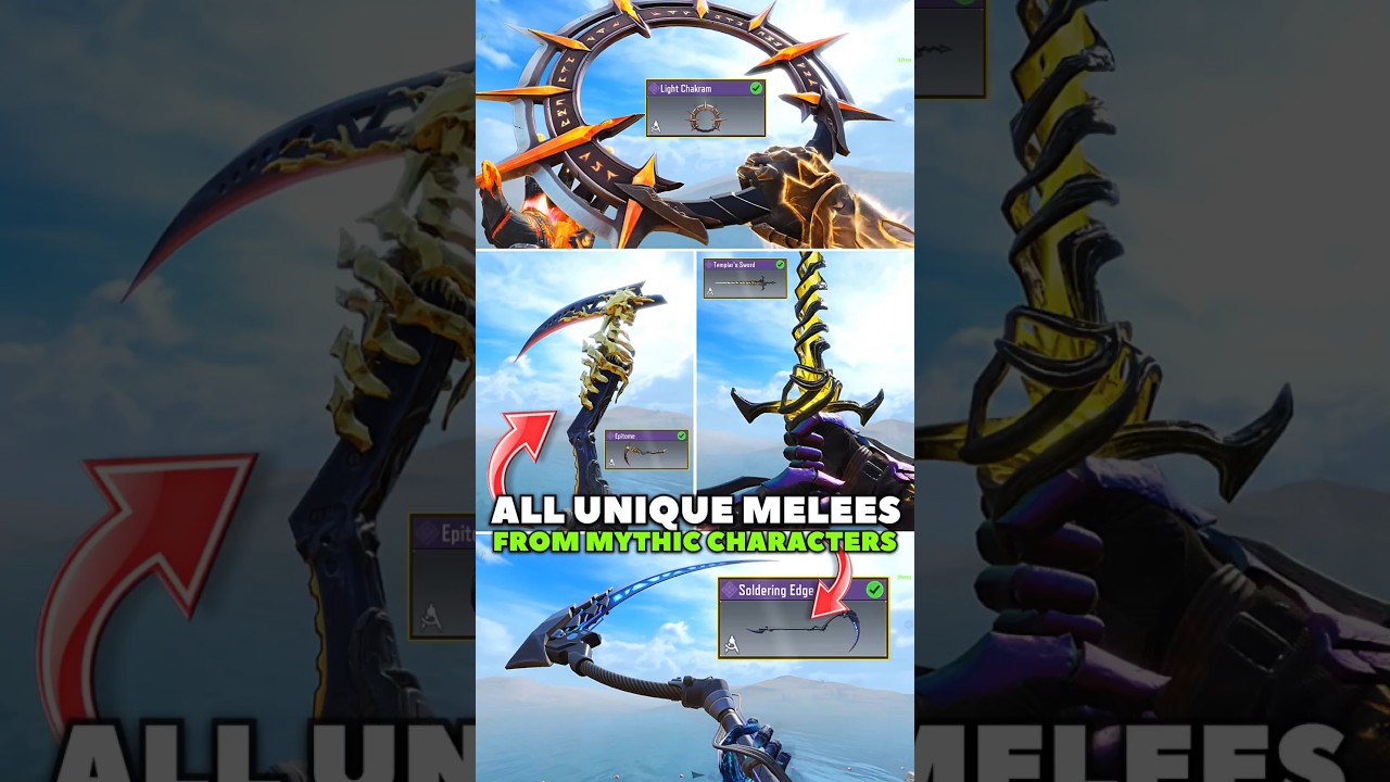 All Unique Melees from Mythic Characters #codm