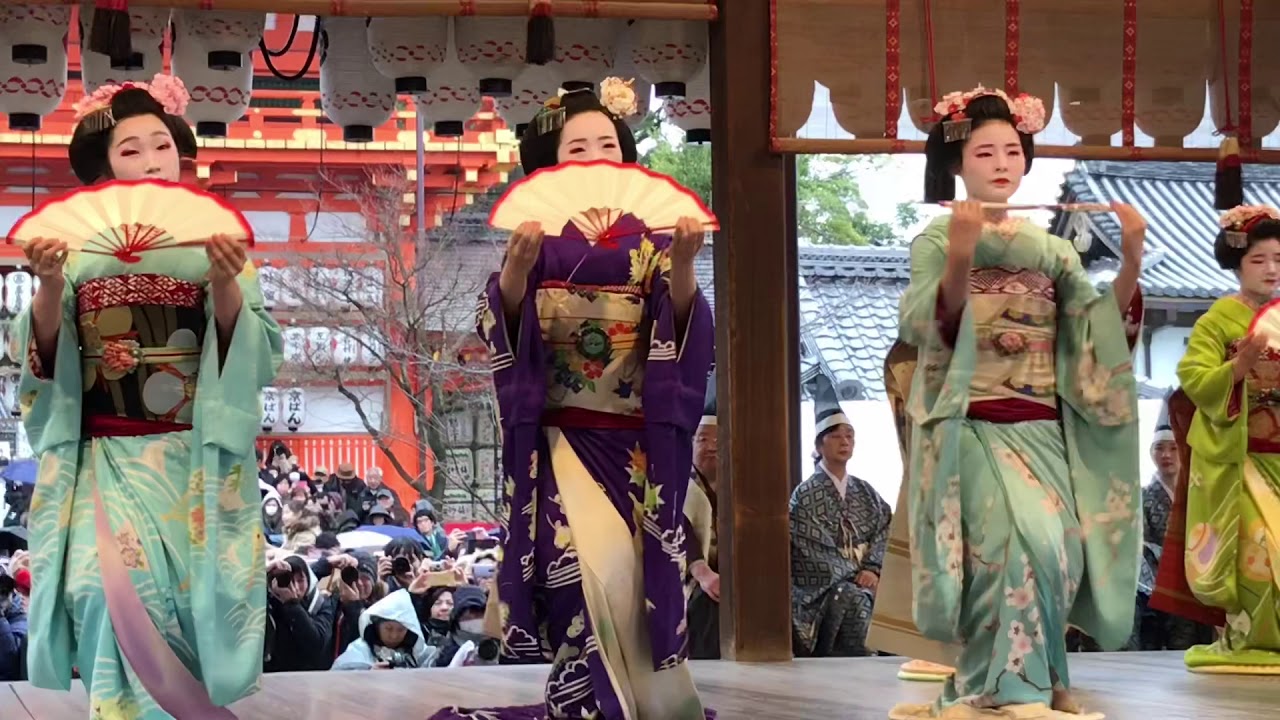 2019.2.3.祇園東舞妓（Maiko）さん 奉納舞踊 【祇園小唄】（八坂神社節分祭）