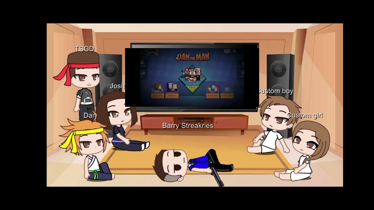 Dan & Friends + TSGD react to Dan the man Noob Adventure ( Gacha club )