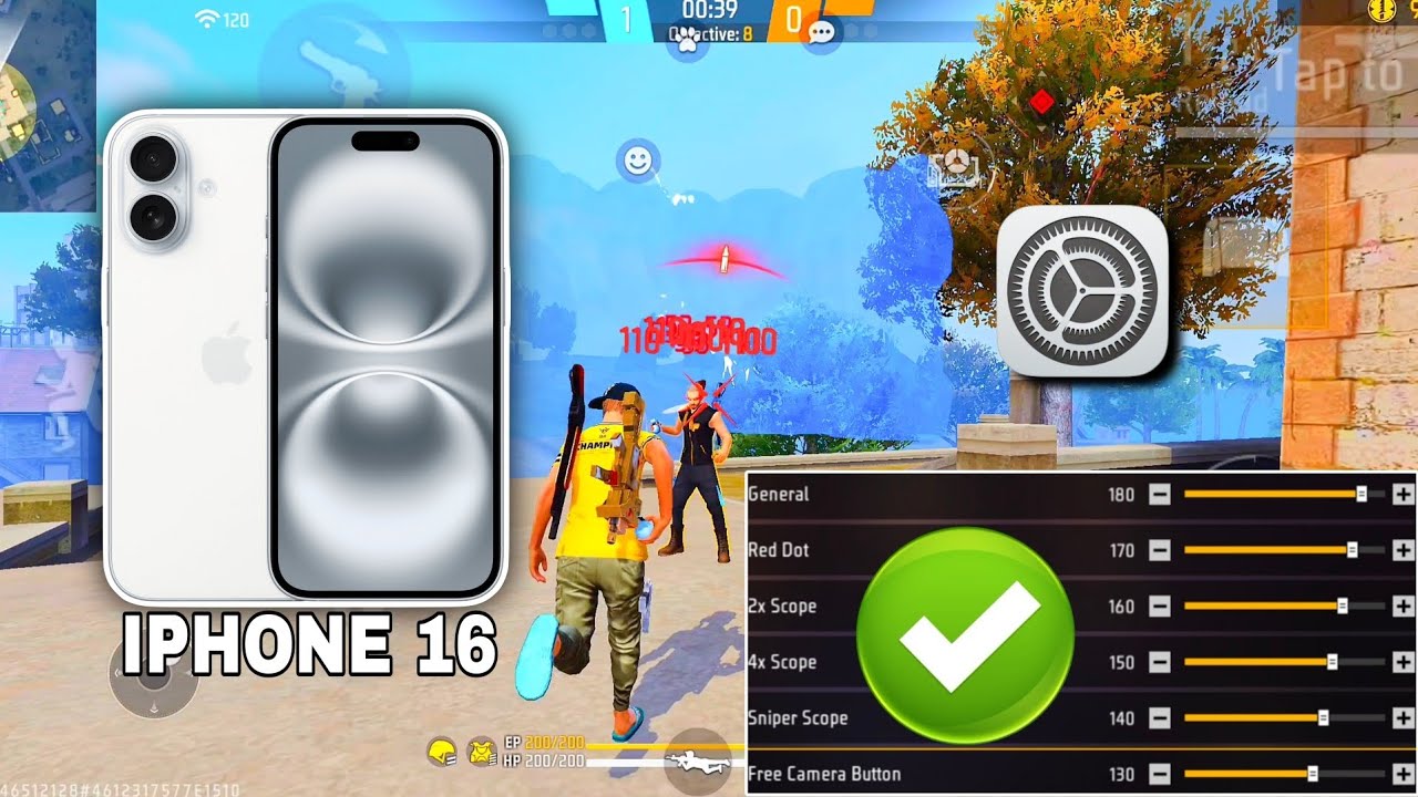 iPhone 16 free fire sensitivity setting ⚙️ | iPhone 16 free fire headshot setting ⚙️