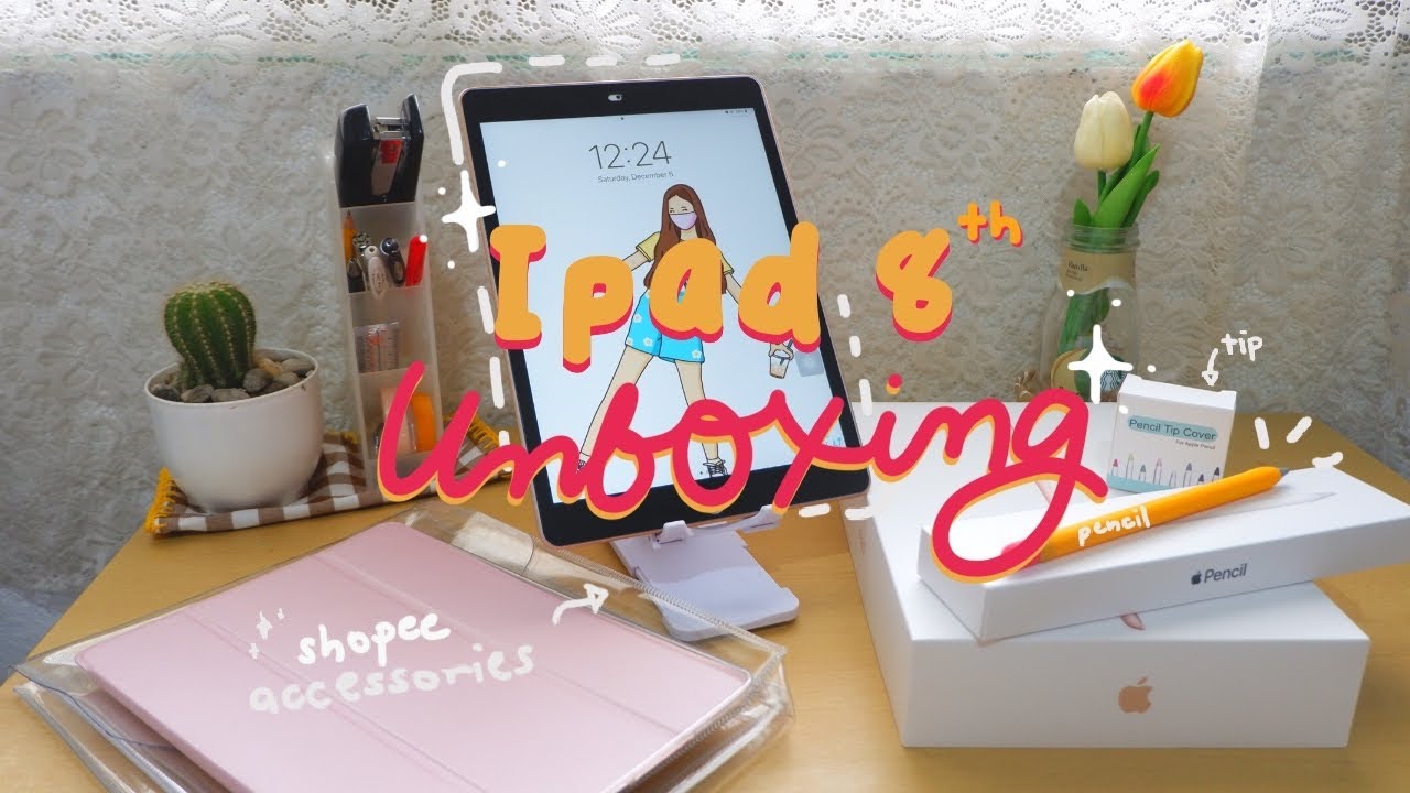 ipad 8th generation 2020 unboxing  + apple pencil + accessories from shopee 🌷 Philippines