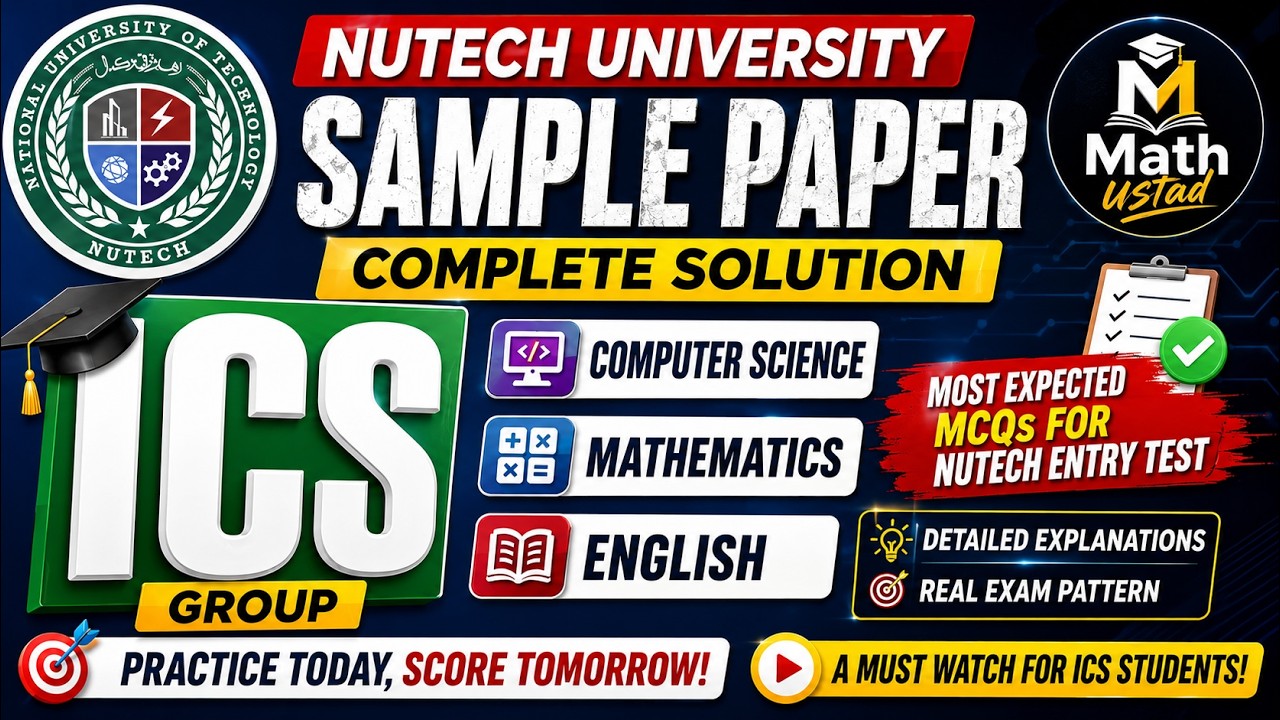 NUTECH Sample Paper 2026 Complete Solution | ICS Students Must Watch!