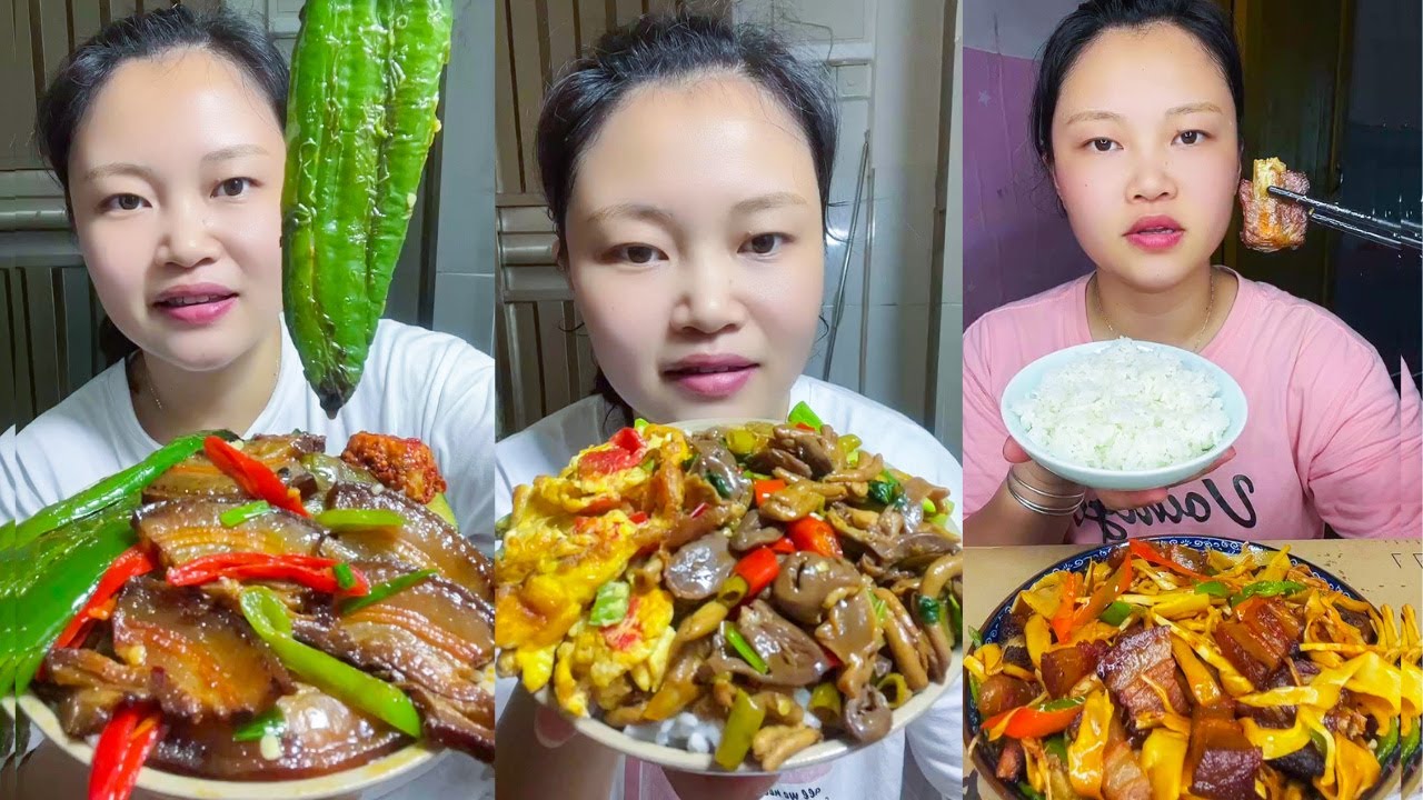 Let's Eat With Jin Stir-fried Pork With Chili Peppers, And Fried Chicken Offal Spicy |Ep48
