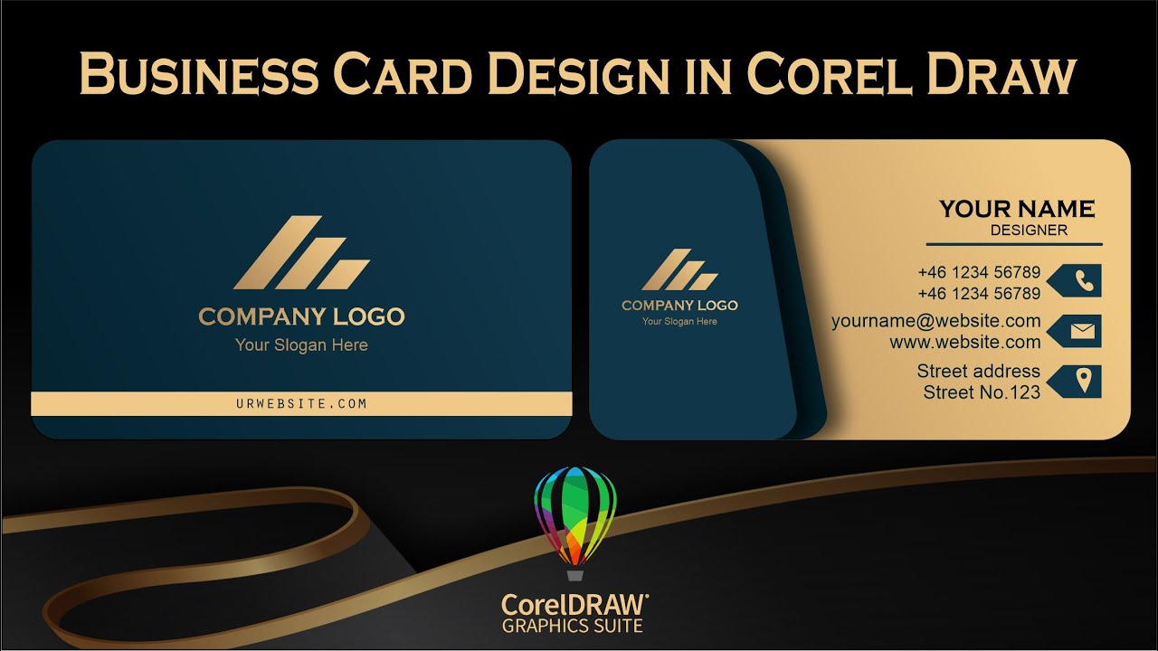 How to make Professional Business Card in CorelDRAW |  Visiting card design