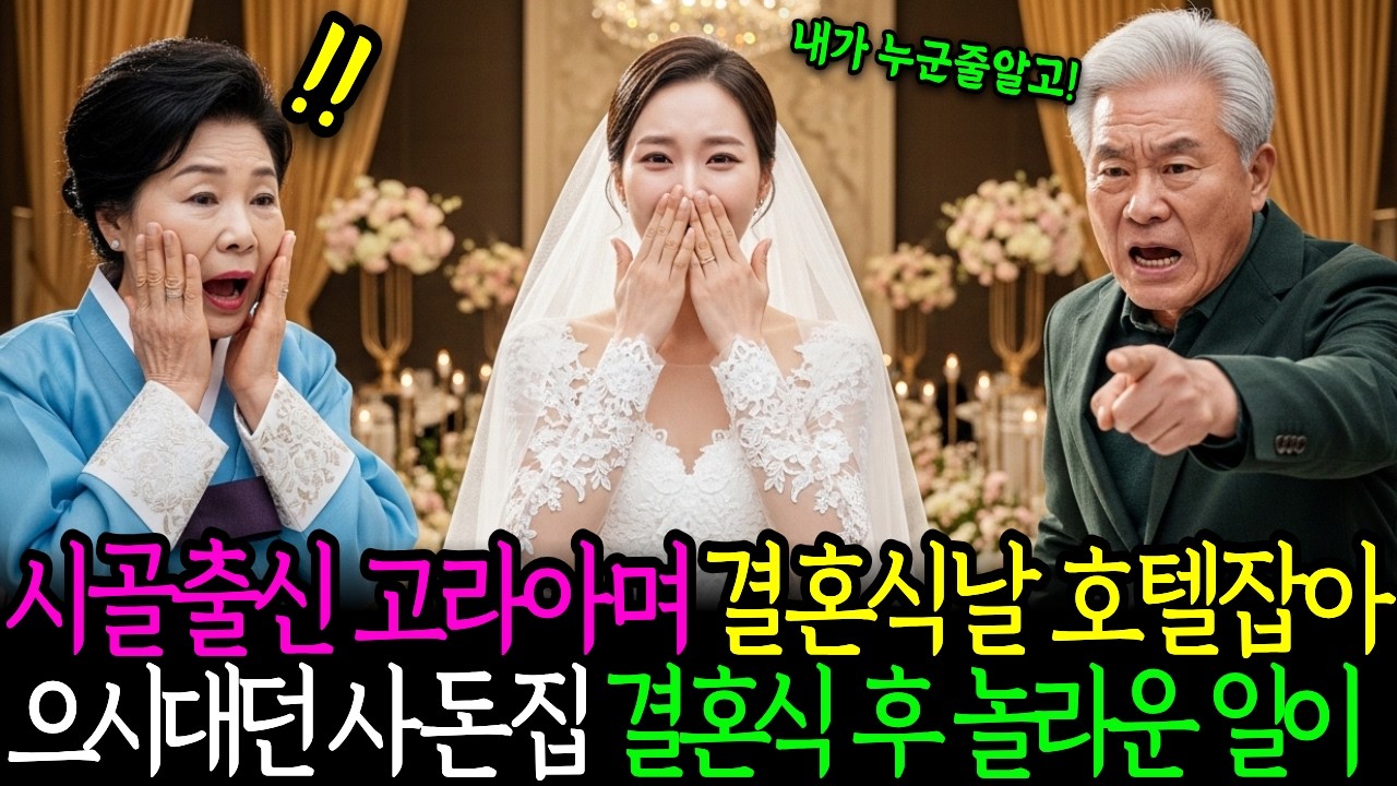 시골출신 고아라며 결혼식날 호텔잡아 으시대던 사돈집 결혼식후 놀라운일이