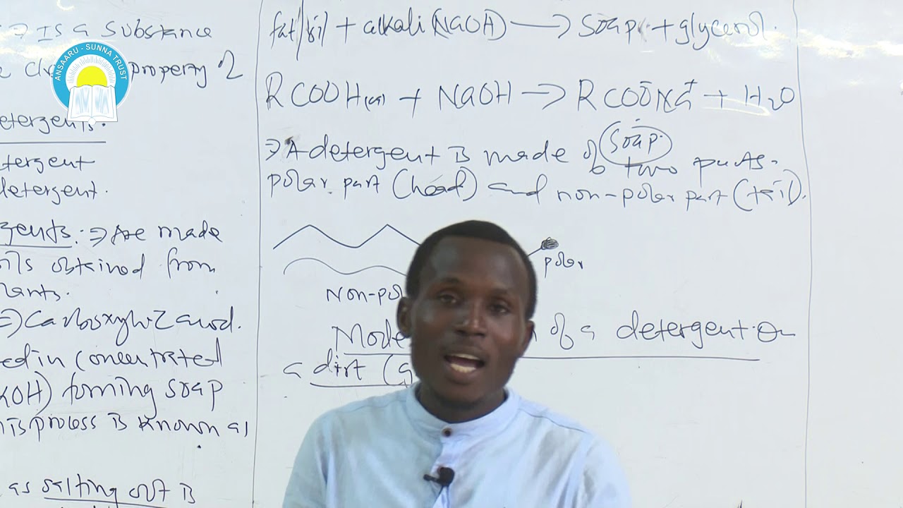 Form 4 - Chemistry - Topic: Organic Chem(II) (Lesson_3; Detergents, By; Tr.  Bakari Musa