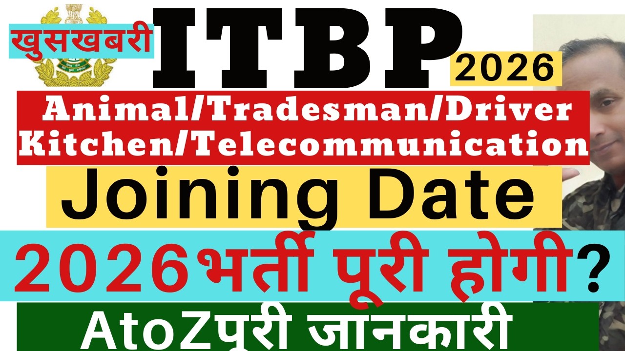 ITBP Joining Date 2026|ITBP Written Exam Date 2026|ITBP Admit Card date 2026|ITBP Training Date 2026