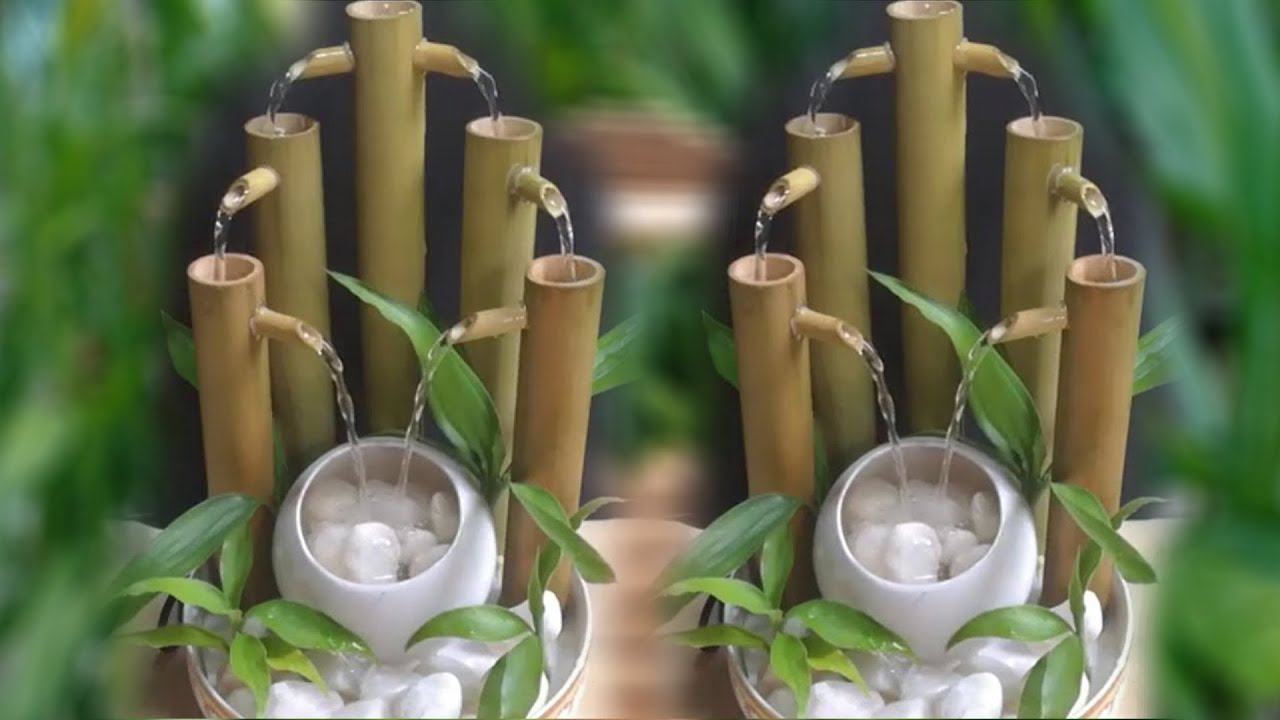 How to Make  Water Fountain Using Bamboo Indoor Floor Fountains