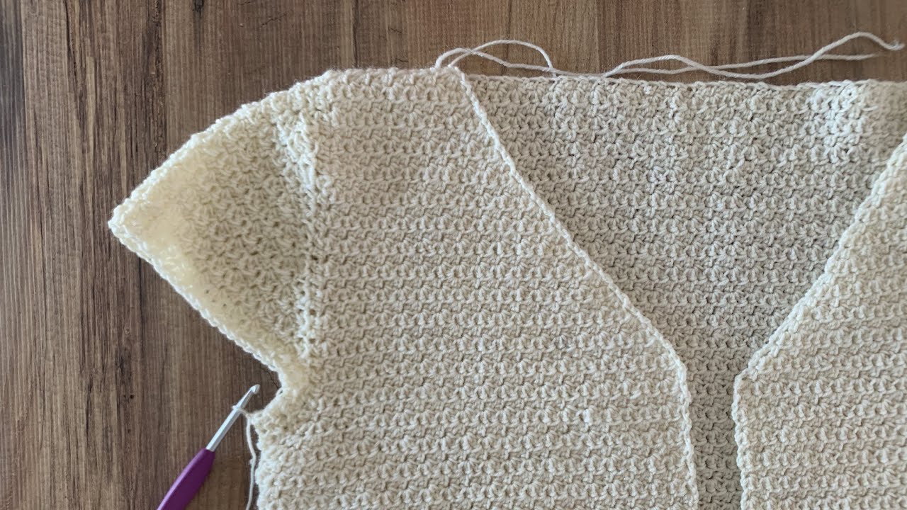 How to crochet a short row sleeve cap - short stories crochet cardigan pattern tutorial (RH)