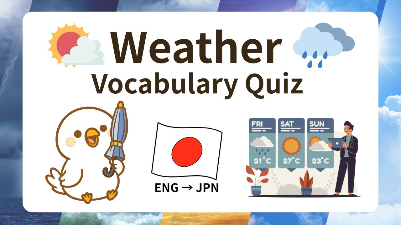 Weather in Japanese | English to Japanese Vocabulary Quiz 🌞☔⛄⚡