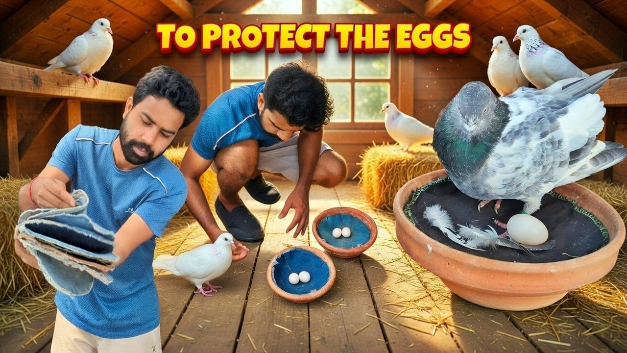 Protecting My Pigeon Eggs with Cotton | Breeding Update 🕊️🥚| @IamRajonDas