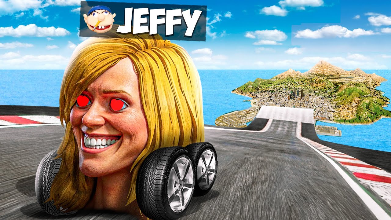 Jeffy Jumps CRAZY FAN GIRL Cars Across ENTIRE MAP In GTA 5!