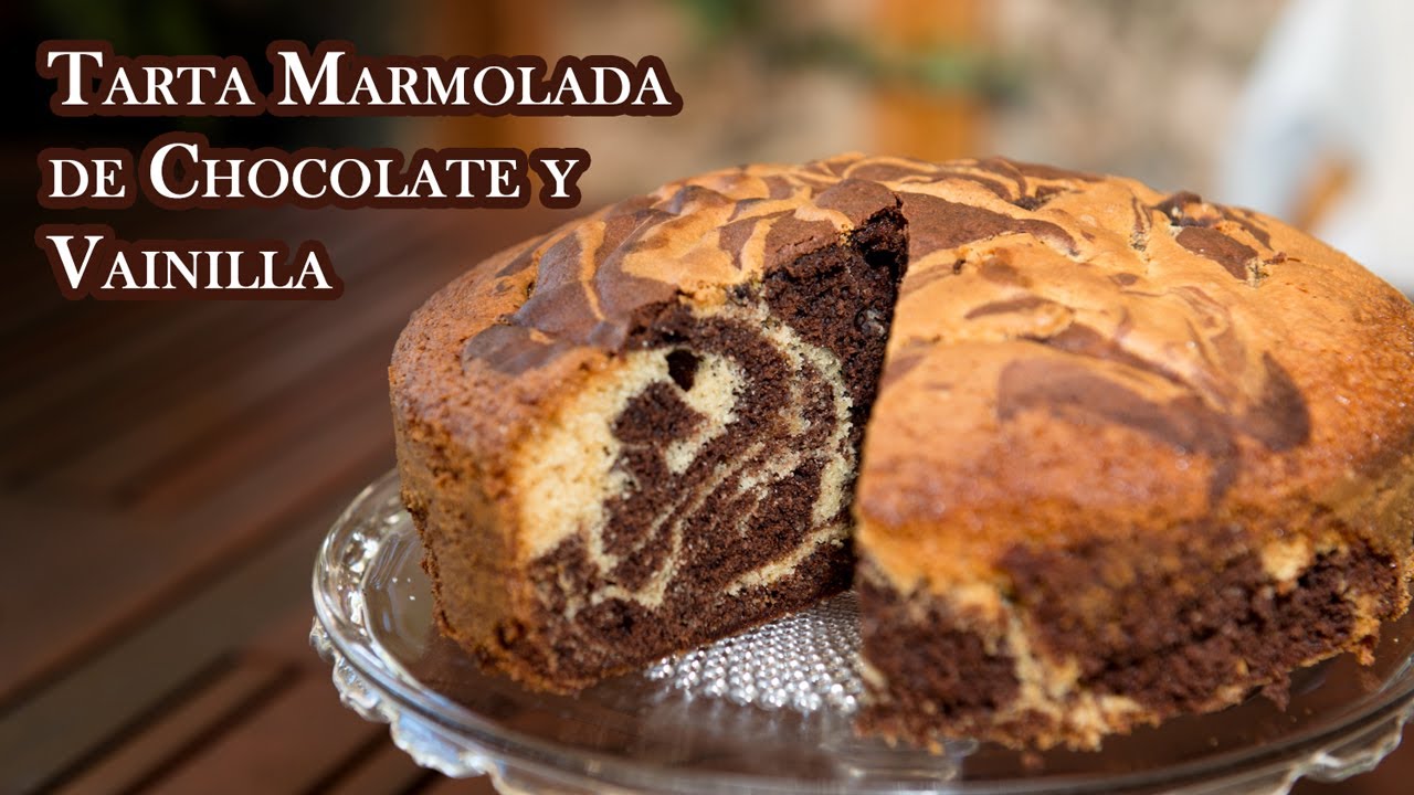 Tarta Marmolada de Chocolate y Vainilla  Facil y Riquisima